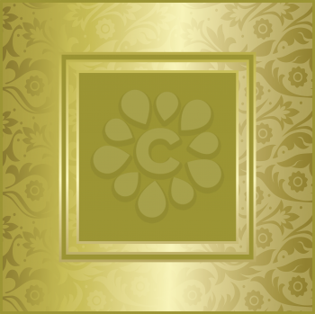 Royalty Free Clipart Image of a Leafy Gold Frame