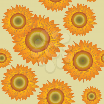 Royalty Free Clipart Image of a Sunflower Background