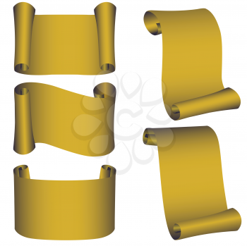 Royalty Free Clipart Image of Five Banners