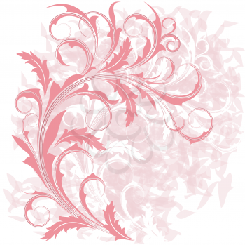 Royalty Free Clipart Image of a Pink Flourish