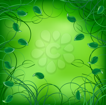 Royalty Free Clipart Image of a Leaf Border
