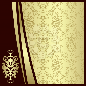 Royalty Free Clipart Image of a Victorian Background in Black and Gold