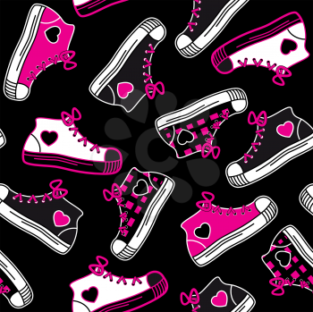 Royalty Free Clipart Image of a Sneaker Background