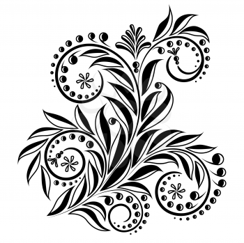 Royalty Free Clipart Image of a Black and White Flourish