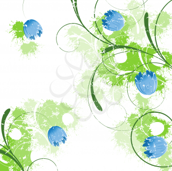 Royalty Free Clipart Image of a Blue Flower Background