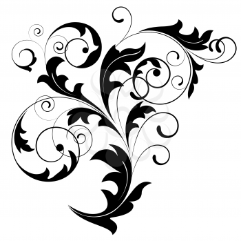 Royalty Free Clipart Image of a Black Swirl
