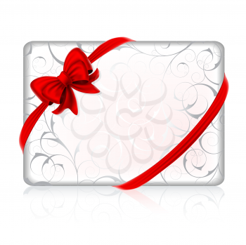 Royalty Free Clipart Image of a Frame With a Bow