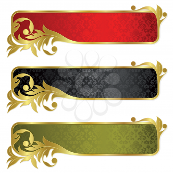 Royalty Free Clipart Image of a Set of Three Banners