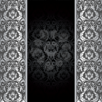Royalty Free Clipart Image of a Black Background With a Silver Border