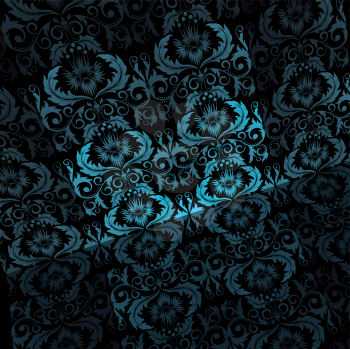 Royalty Free Clipart Image of a Black Background With Blue