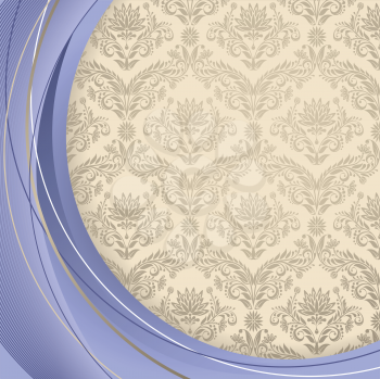 Royalty Free Clipart Image of a Beige Background With a Purple Frame