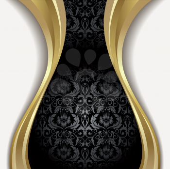 Royalty Free Clipart Image of a Black and Gold Background