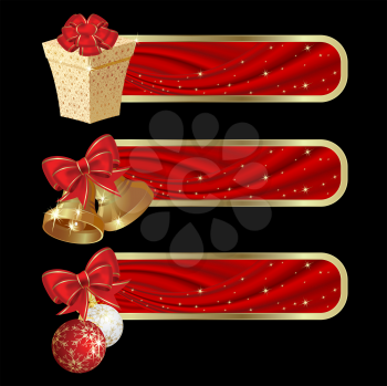 Royalty Free Clipart Image of a Set of Christmas Banners