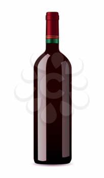 Royalty Free Clipart Image of a Bottle of Red Wine