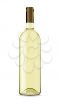Royalty Free Clipart Image of a Bottle of White Wine
