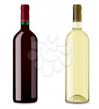 Royalty Free Clipart Image of Two Bottles of Wine