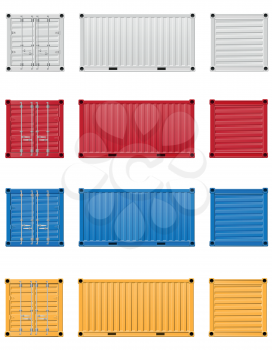 Royalty Free Clipart Image of Cargo Containers