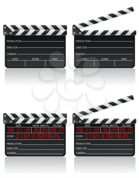 Royalty Free Clipart Image of Clapperboards