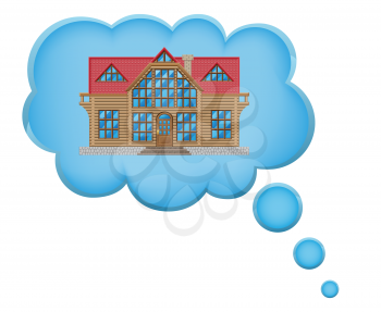 Royalty Free Clipart Image of a Dream Home Concept
