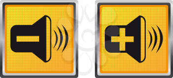 Royalty Free Clipart Image of Volume Control Icons
