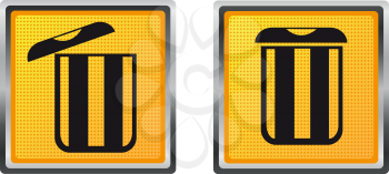 Royalty Free Clipart Image of Trash Can Icons