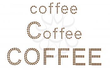 Royalty Free Clipart Image of the Word Coffee