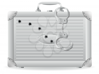 Royalty Free Clipart Image of a Breifcase with Handcuffs