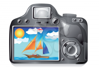 Royalty Free Clipart Image of a Camera