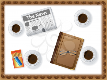 Royalty Free Clipart Image of Cofee and Items