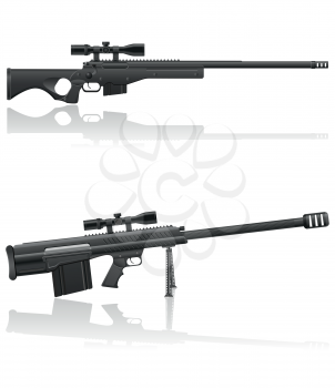Royalty Free Clipart Image of Sniper Rifles