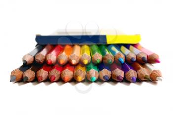 colors pencils isolated on white background