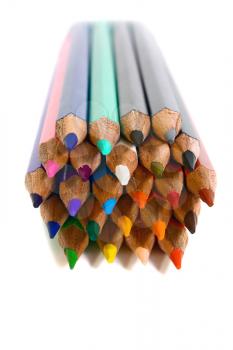 colors pencils isolated on white background