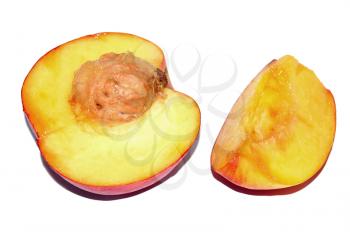 half andslice  juisy sweet fresh peach