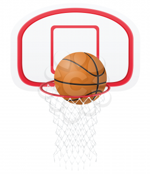 basketball basket and ball vector illustration isolated on white background