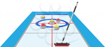 curling sport game vector illustration isolated on white background