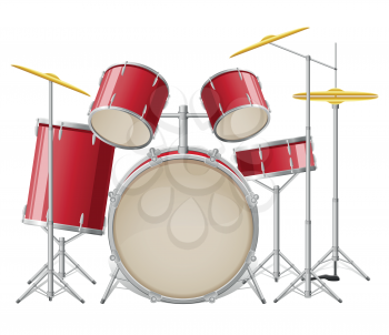 drum set vector illustration isolated on white background