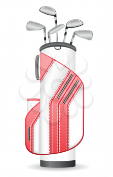 bag of golf clubs vector illustration isolated on white background