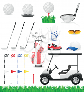 set golf icons vector illustration isolated on white background
