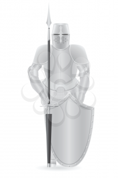 knight armor with spear and shield vector illustration isolated on background