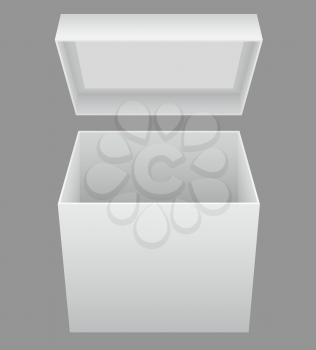 white open packing box vector illustration isolated on gray background