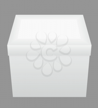 white closed packing box vector illustration isolated on gray background