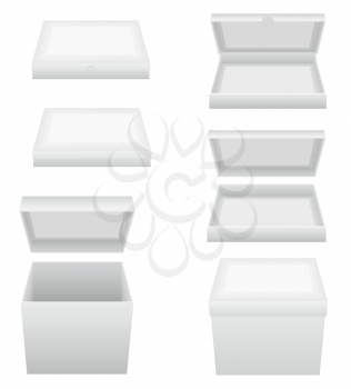 white packing box vector illustration isolated on background