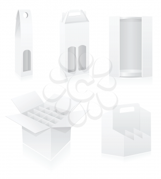 packing box for bottle set icons vector illustration isolated on white background
