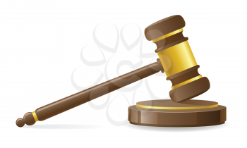 judicial or auction gavel vector illustration isolated on white background