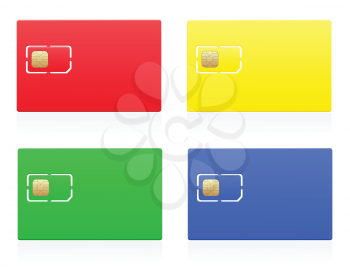sim card colour vector illustration isolated on white background