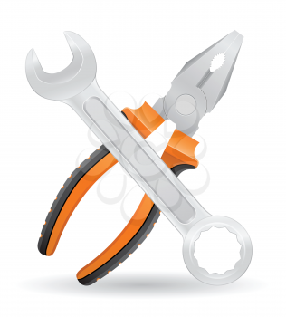 tools spanner and pliers icons vector illustration isolated on white background