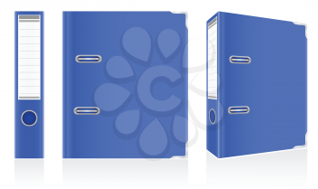 folder blue binder metal rings for office vector illustration isolated on white background