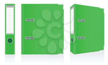 folder green binder metal rings for office vector illustration isolated on white background