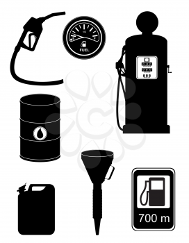 black silhouette fuel set icons vector illustration isolated on white background