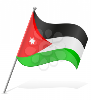 flag of Jordan vector illustration isolated on white background